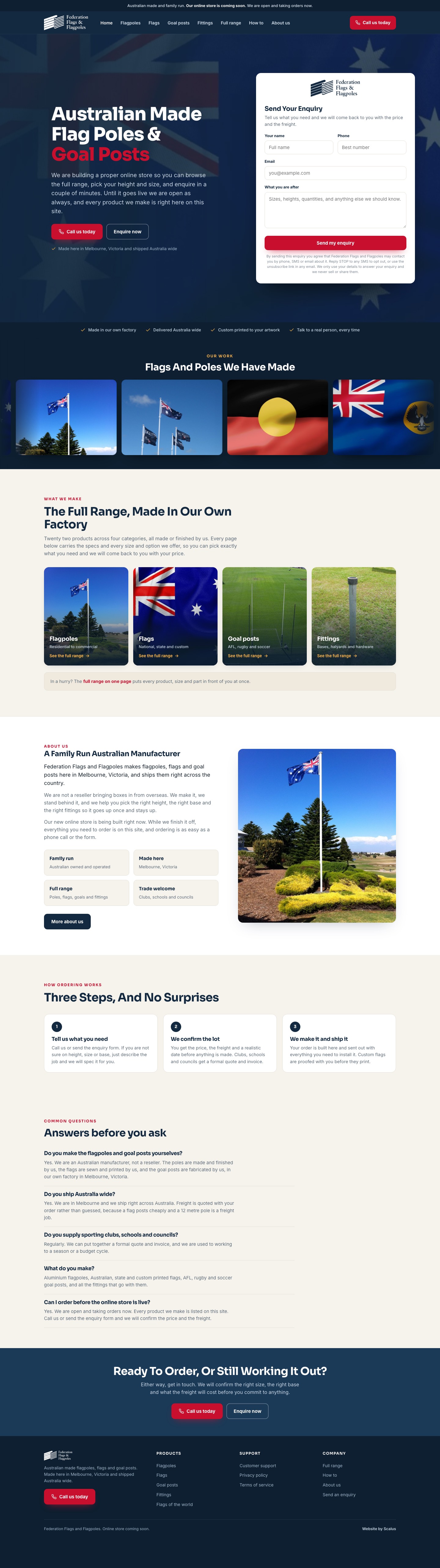 Federation Flags and Flagpoles website built by Scalus
