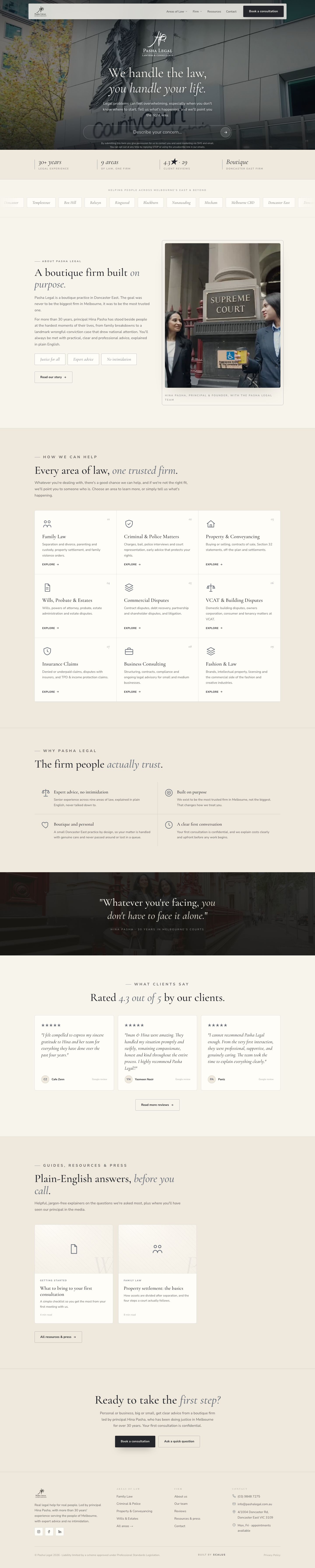 Pasha Legal website built by Scalus